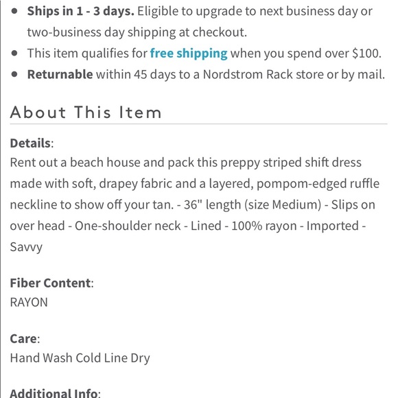 DEVLIN striped shift dress NWT - Picture 5 of 8